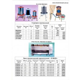 Пресс для винограда пневматический горизонтальный  - "EUROPA"
