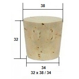 Коническая пробка из натурального корка 32x30/24 мм